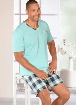 Best BADER Shorty, 3 teilig, mit zwei Oberteilen und einer Hose KHAKI-MINT-BUNT