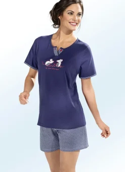 New BADER Shorty, Kurzarm mit platziertem Druck NAVY-WEISS