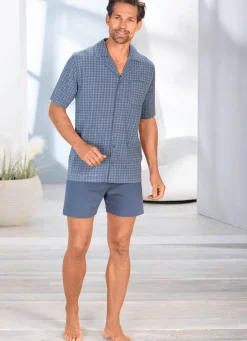 Best BADER Shorty mit durchgeknöpftem Oberteil JEANSBLAU