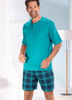 Discount BADER Shorty mit Knopfleiste PETROL-MARINE