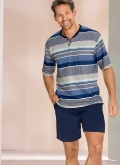 Online BADER Shorty mit Knopfleiste und Seitentaschen MARINE-BUNT