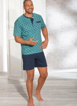 Best BADER Shorty mit Knopfleiste und Brusttasche PETROL-MARINE