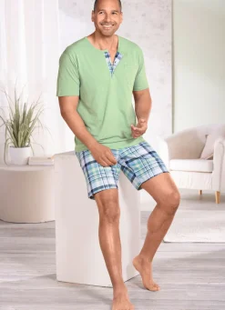 Sale BADER Shorty mit unterlegter Knopfleiste LIMETTE-BUNT