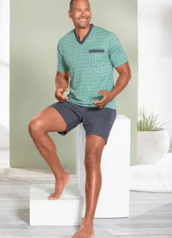 Best BADER Shorty mit V-Ausschnitt SALBEI-ANTHRAZIT