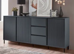New BADER Sideboard mit aufwendiger Rillenfront ANTHRAZIT