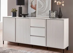Sale BADER Sideboard mit aufwendiger Rillenfront WEISS