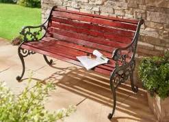 Outlet BADER 2-Sitzer-Gartenbank Straßburg SCHWARZ-BRAUN