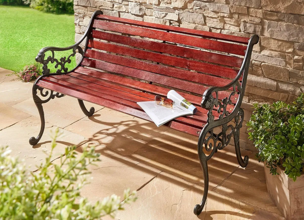 Outlet BADER 2-Sitzer-Gartenbank Straßburg SCHWARZ-BRAUN