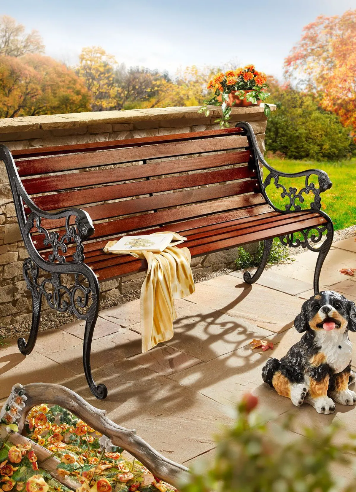 Outlet BADER 2-Sitzer-Gartenbank Straßburg SCHWARZ-BRAUN