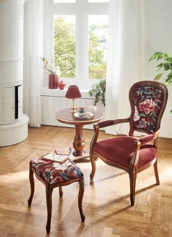 BADER Sitzmöbel mit Gestell aus massivem Buchenholz NUSSBAUM-BORDEAUX