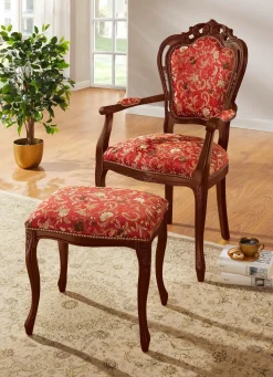 BADER Sitzmöbel mit massivem Buchenholz-Gestell ROT-NUSSBAUM