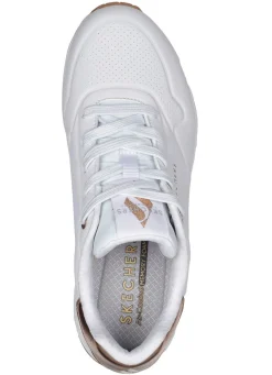 Sale Skechers , bequeme Damen-Sneaker, mit sichtbarem Luftpolster WEISS-GOLD