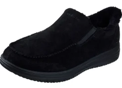 Discount Skechers , bequeme Herren-Slipper, mit geformter Slip-Ins Fersenplatte SCHWARZ