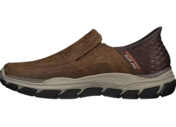 Discount Skechers , bequeme Herren-Slipper, mit geformter Slip-Ins Fersenplatte DUNKELBRAUN