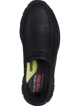 New Skechers , bequeme Herren-Slipper, mit geformter Slip-Ins Fersenplatte SCHWARZ