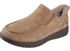 Sale Skechers , bequeme Herren-Slipper, mit geformter Slip-Ins Fersenplatte CAMEL