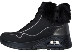 Clearance Skechers , gefütterte Damen-Boots, Winterschuhe, mit flauschigem Plüschkragen SCHWARZ