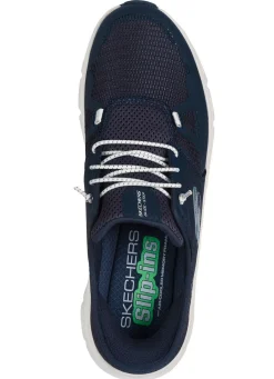 Best Skechers , Herren-Sneaker, mit geformter Slip-Ins Fersenplatte MARINE
