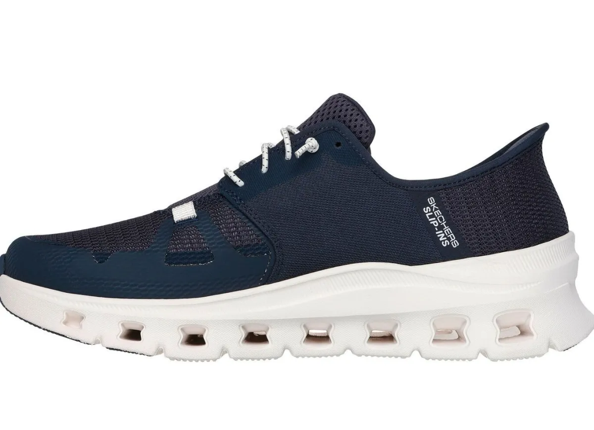 Best Skechers , Herren-Sneaker, mit geformter Slip-Ins Fersenplatte MARINE