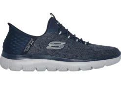 New Skechers , Herren-Sneaker, mit geformter Slip-Ins Fersenplatte MARINE