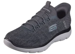 Hot Skechers , Herren-Sneaker, mit geformter Slip-Ins Fersenplatte ANTHRAZIT