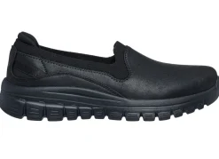 Skechers , klassiche Damen-Slipper, aus Synthetik und elastischem Strick-Material SCHWARZ