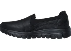 Skechers , klassiche Damen-Slipper, aus Synthetik und elastischem Strick-Material SCHWARZ
