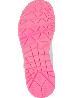 Discount Skechers Schnür-Sneaker mit niedlichen Herzchen bedruckt WEISS-PINK
