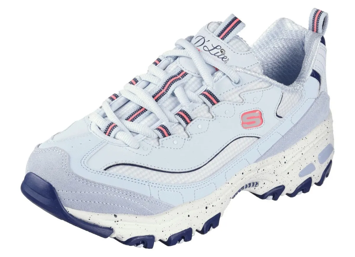 Discount Skechers Schnür-Sneaker mit Veloursleder-Besätzen BLAU-PINK