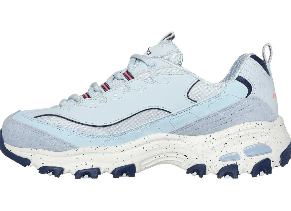 Discount Skechers Schnür-Sneaker mit Veloursleder-Besätzen BLAU-PINK