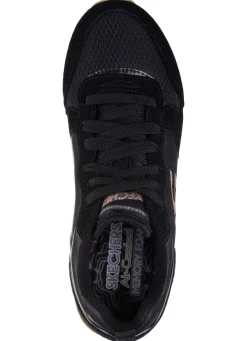 Online Skechers , sportliche Damen-Sneaker, aus Leder, Synthetik und Mesh SCHWARZ-ROSÉGOLD