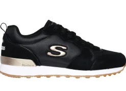 Online Skechers , sportliche Damen-Sneaker, aus Leder, Synthetik und Mesh SCHWARZ-ROSÉGOLD