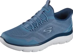Online Skechers , sportliche Herren-Sneaker, mit geformter Slip-Ins Fersenplatte BLAU