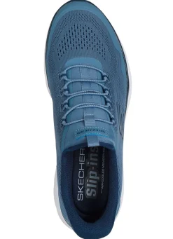 Online Skechers , sportliche Herren-Sneaker, mit geformter Slip-Ins Fersenplatte BLAU