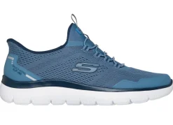 Online Skechers , sportliche Herren-Sneaker, mit geformter Slip-Ins Fersenplatte BLAU