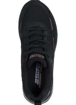 Outlet Skechers , stylische Damen-Sneaker, mit Schnürung SCHWARZ