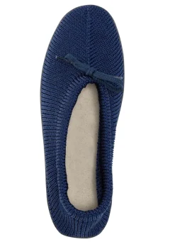 Outlet BADER Slipper aus elastischem Strickmaterial mit Schnürung MARINE