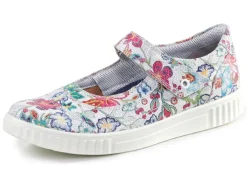 BADER Slipper aus floral bedrucktem Leder ECRU-BUNT