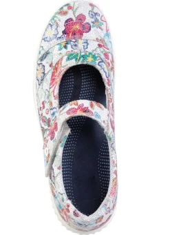 BADER Slipper aus floral bedrucktem Leder ECRU-BUNT