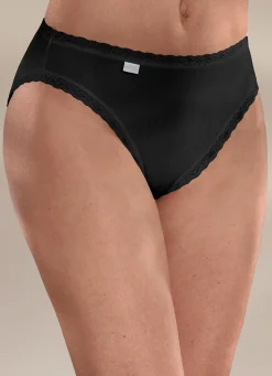 Hot BADER Sloggi 24/7 Dreierpack Slips mit Spitzenbandabschlüssen SCHWARZ