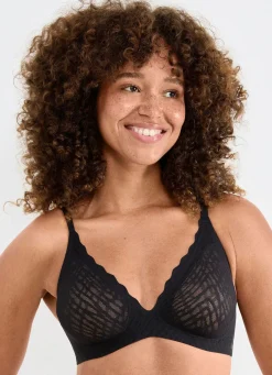 Hot BADER sloggi ZERO Feel-Push-up-BH mit Elastikspitze SCHWARZ
