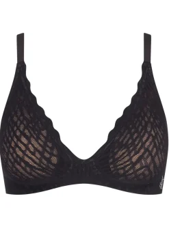Hot BADER sloggi ZERO Feel-Push-up-BH mit Elastikspitze SCHWARZ
