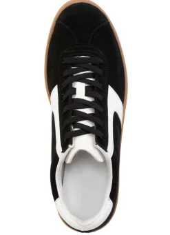 Hot BADER Sneaker aus Veloursleder mit Nappa-Besätzen und gepolstertem Schaftrand SCHWARZ