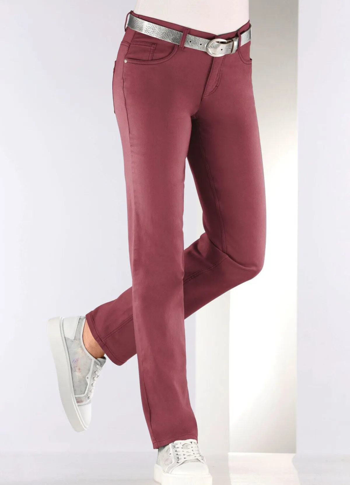 ASCARI Softe Hose in 5-Pocket-Form BORDEAUX