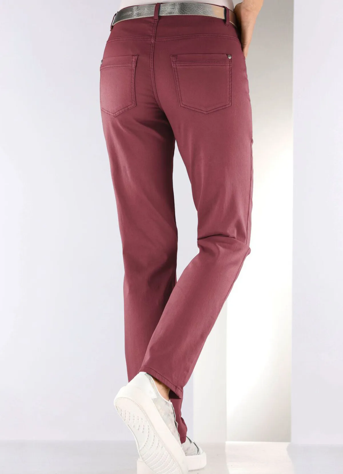 ASCARI Softe Hose in 5-Pocket-Form BORDEAUX
