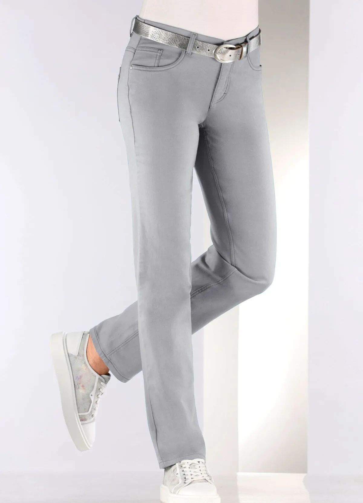 Best ASCARI Softe Hose in 5-Pocket-Form HELLGRAU