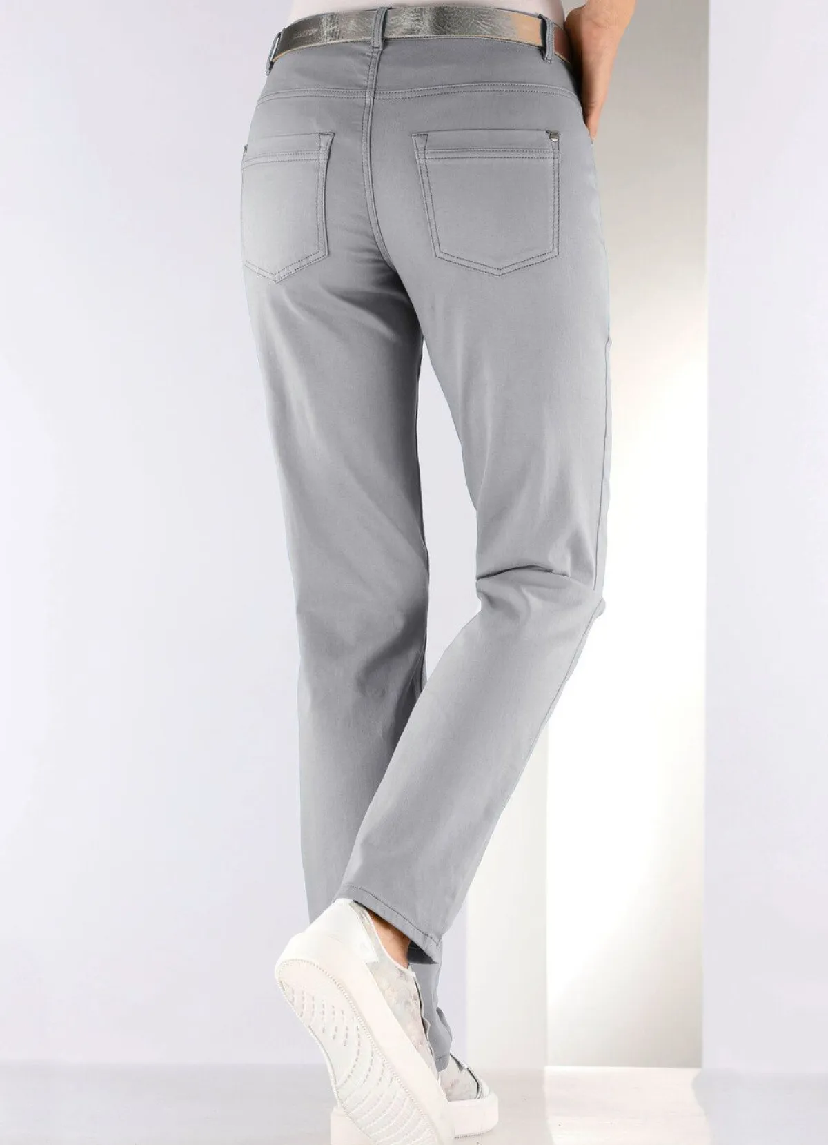 Best ASCARI Softe Hose in 5-Pocket-Form HELLGRAU