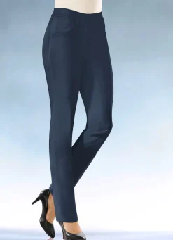 Outlet KLAUS MODELLE MADE IN GERMANY Soft-Stretch-Hose in komfortabler Schlupfform MARINE