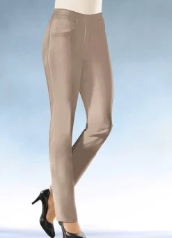 Sale KLAUS MODELLE MADE IN GERMANY Soft-Stretch-Hose in komfortabler Schlupfform TAUPE