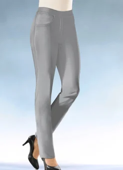 Outlet KLAUS MODELLE MADE IN GERMANY Soft-Stretch-Hose in komfortabler Schlupfform MITTELGRAU